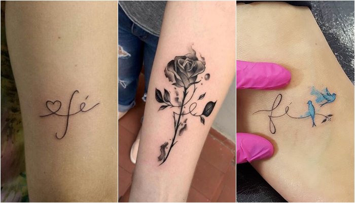 Tatuagens escrito fé